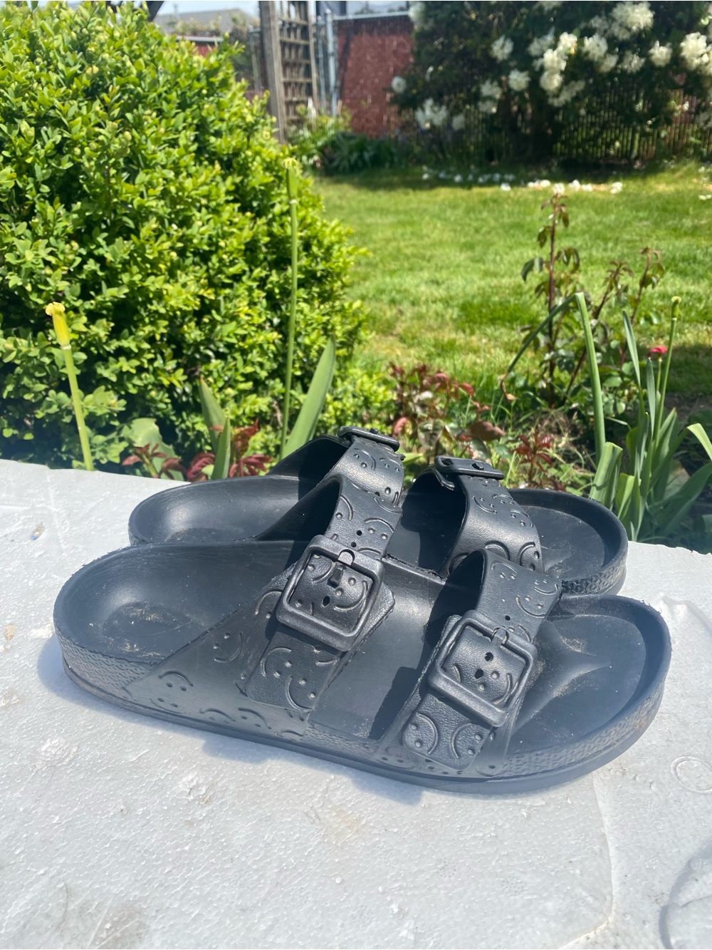 USA Birkenstock a like Men’s Black Double Buckle Slide Sandals Size 10